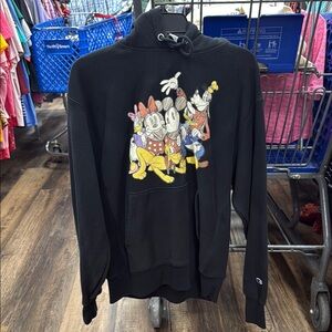 Champion Black Hoodie with Disney Mickey & Friends Cartoon Print